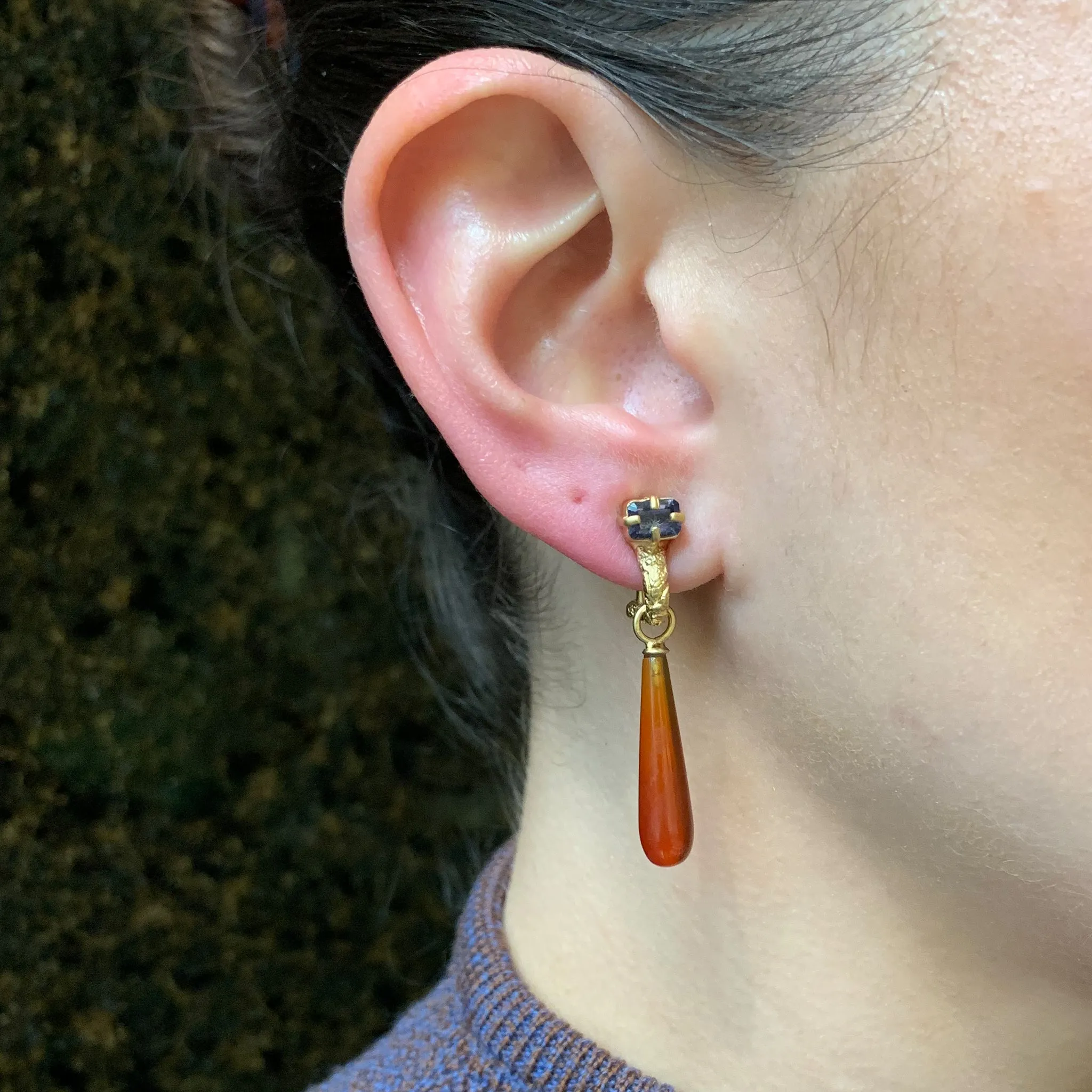 Onyx and Citrine Imprint Earrings