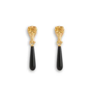 Onyx and Citrine Imprint Earrings