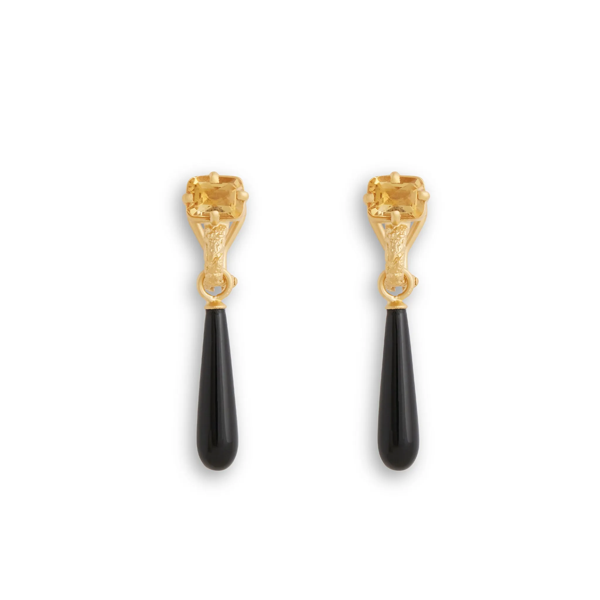 Onyx and Citrine Imprint Earrings