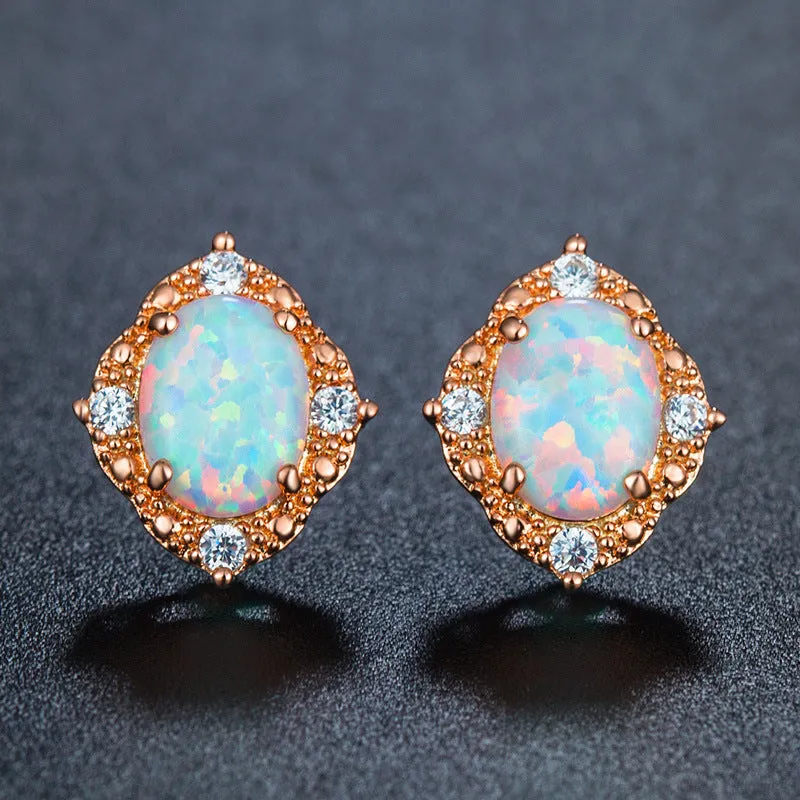 Opal & Blue Topaz Earrings