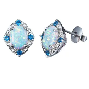 Opal & Blue Topaz Earrings