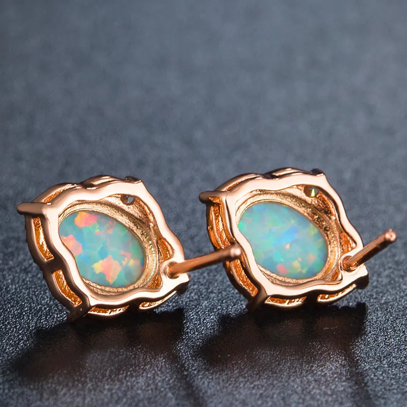 Opal & Blue Topaz Earrings