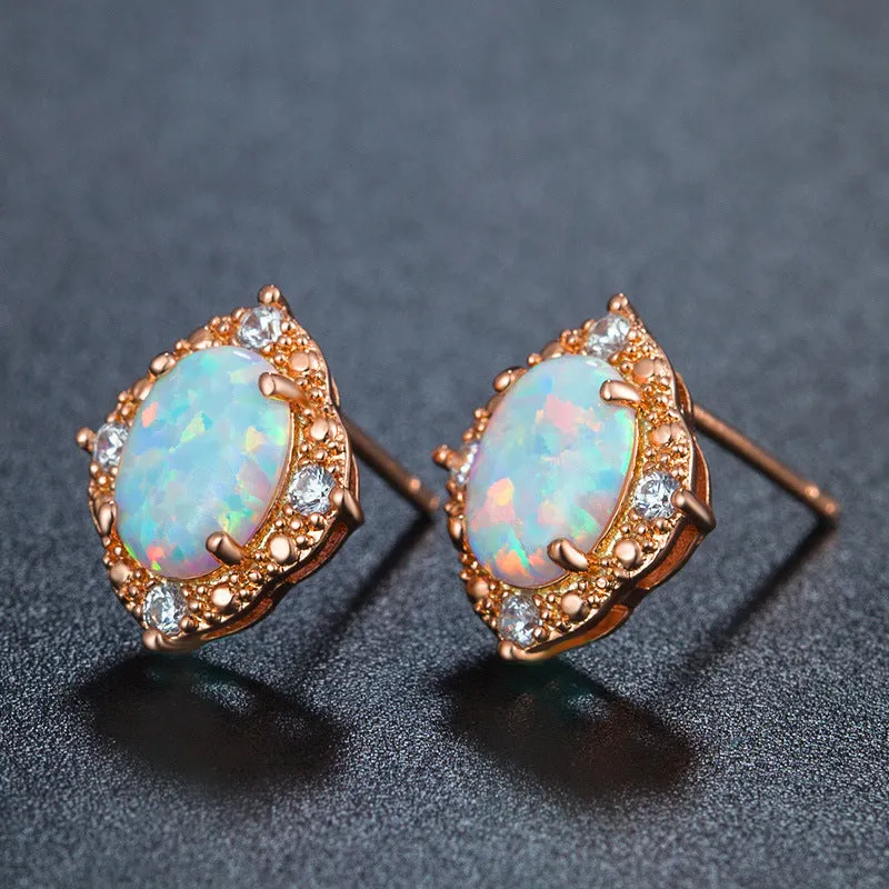 Opal & Blue Topaz Earrings