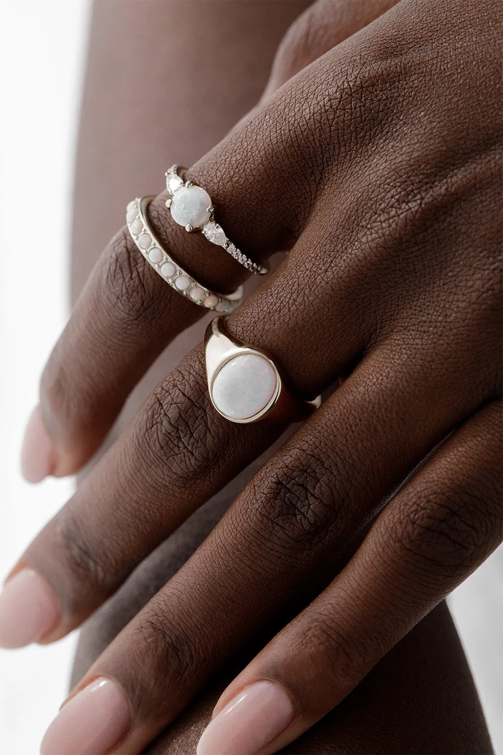 Opal Dream Signet Ring Silver