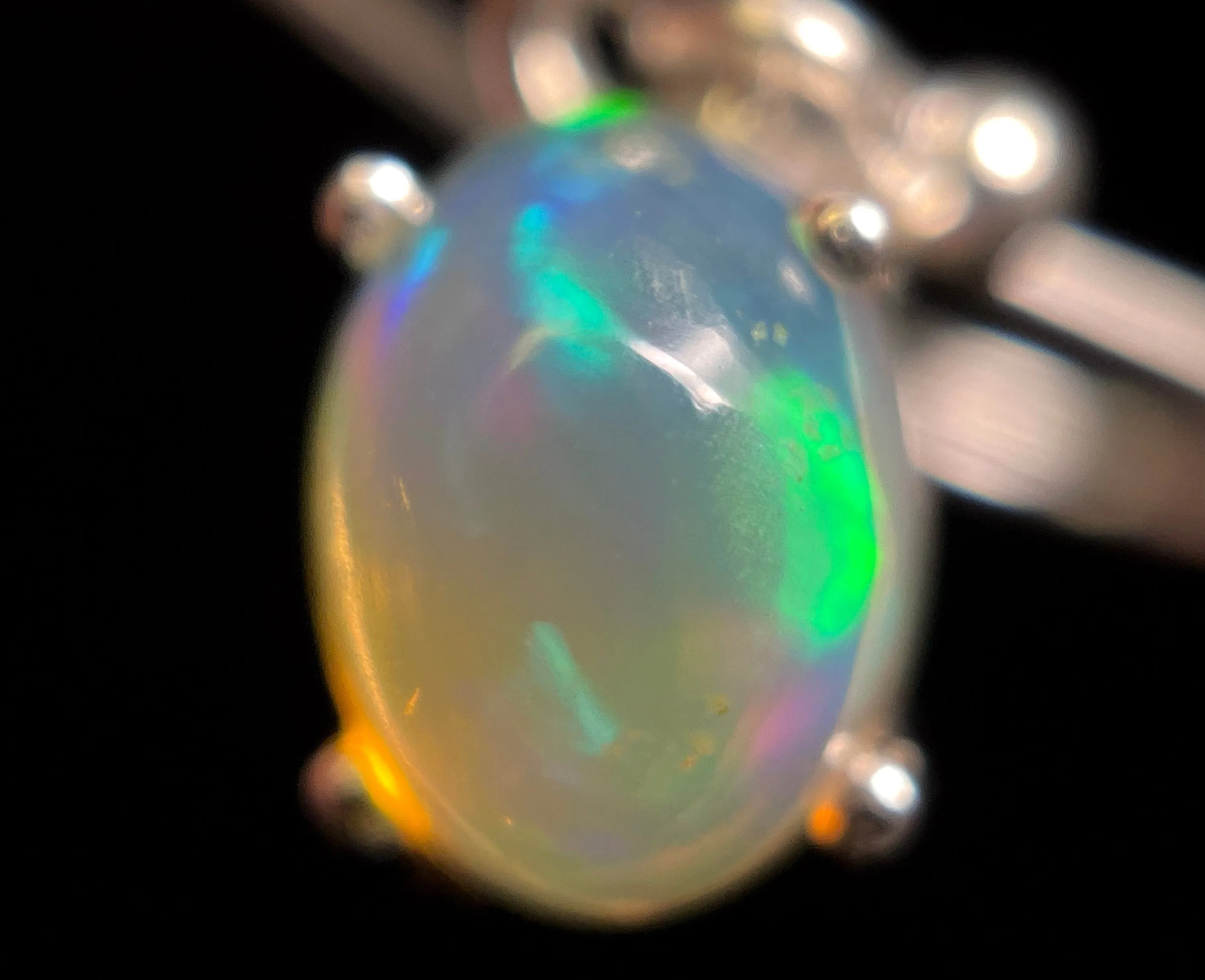 OPAL Earrings - Sterling Silver, Opal Earrings Dangle, Birthstone Jewelry, Welo Opal, 49144