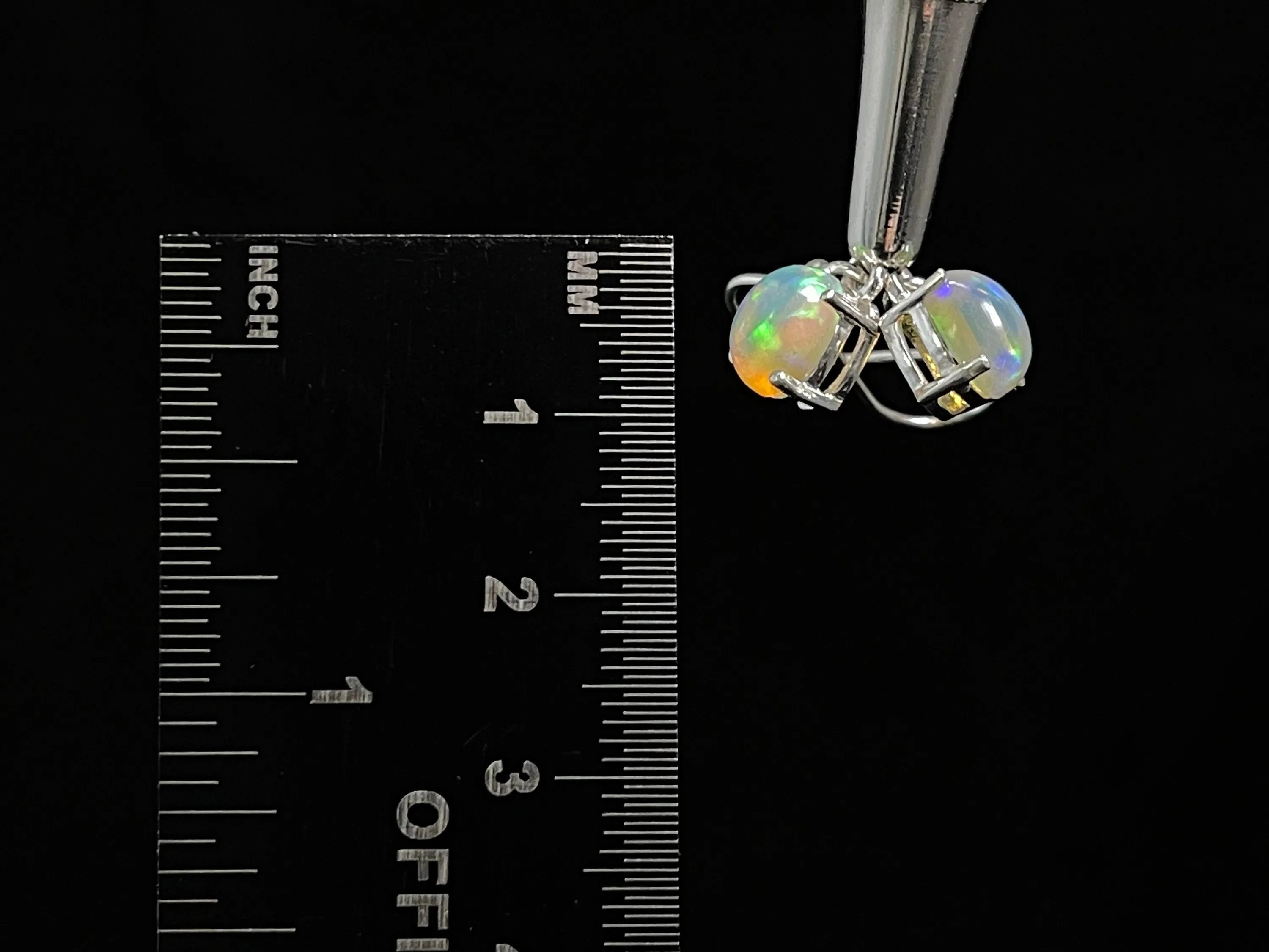 OPAL Earrings - Sterling Silver, Opal Earrings Dangle, Birthstone Jewelry, Welo Opal, 49144