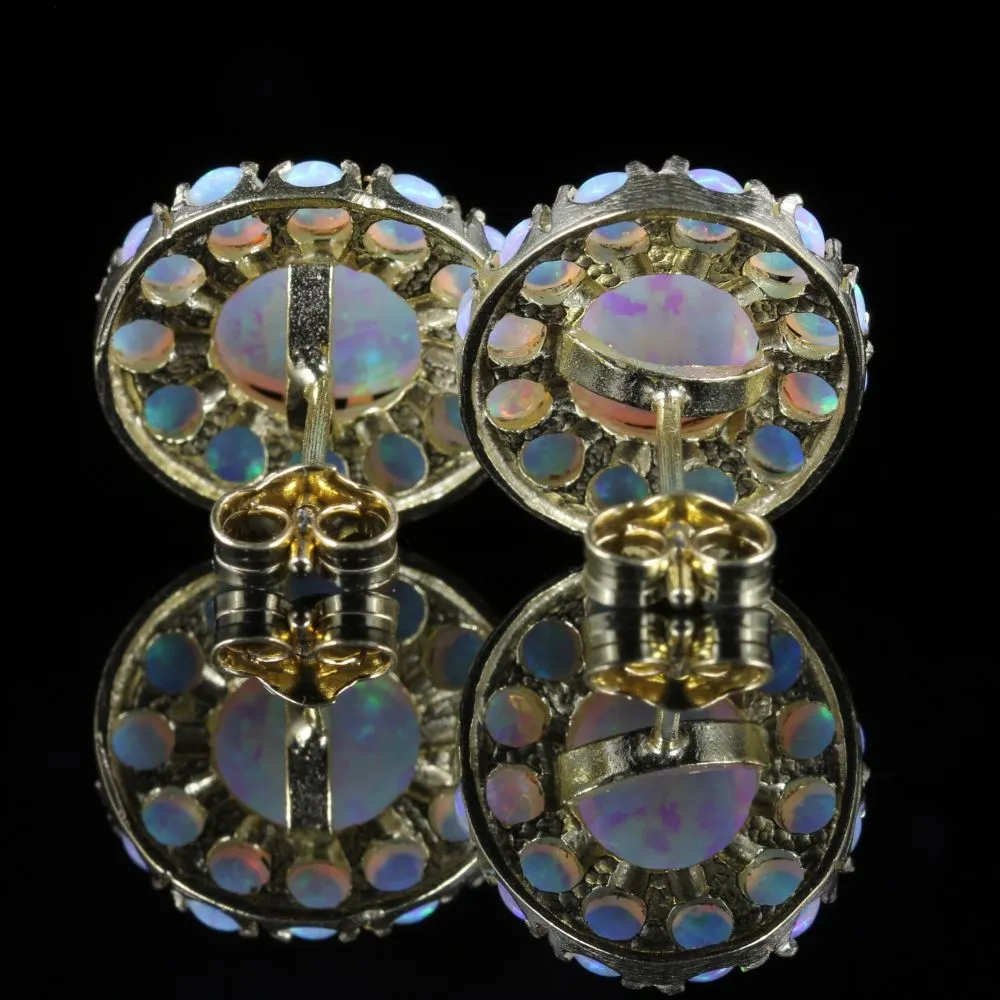 Opal Gold Cluster Earrings Fabulous Opals