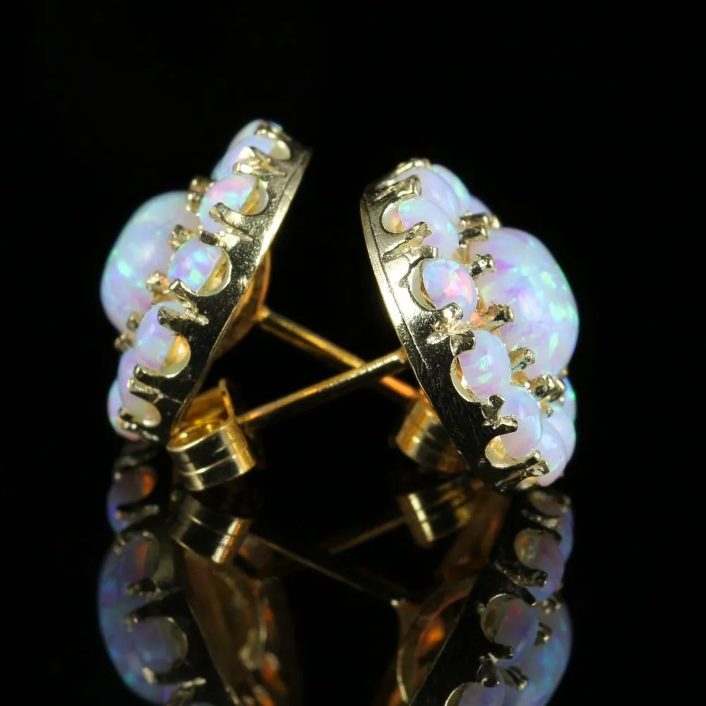 Opal Gold Cluster Earrings Fabulous Opals
