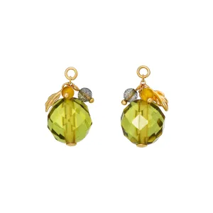 [Palette] 10K Yellow Gold Green Amber Charms
