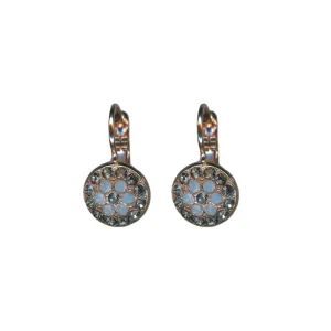 Pavé Round Petite Leverback Earrings in "Morning Mist" *Custom*