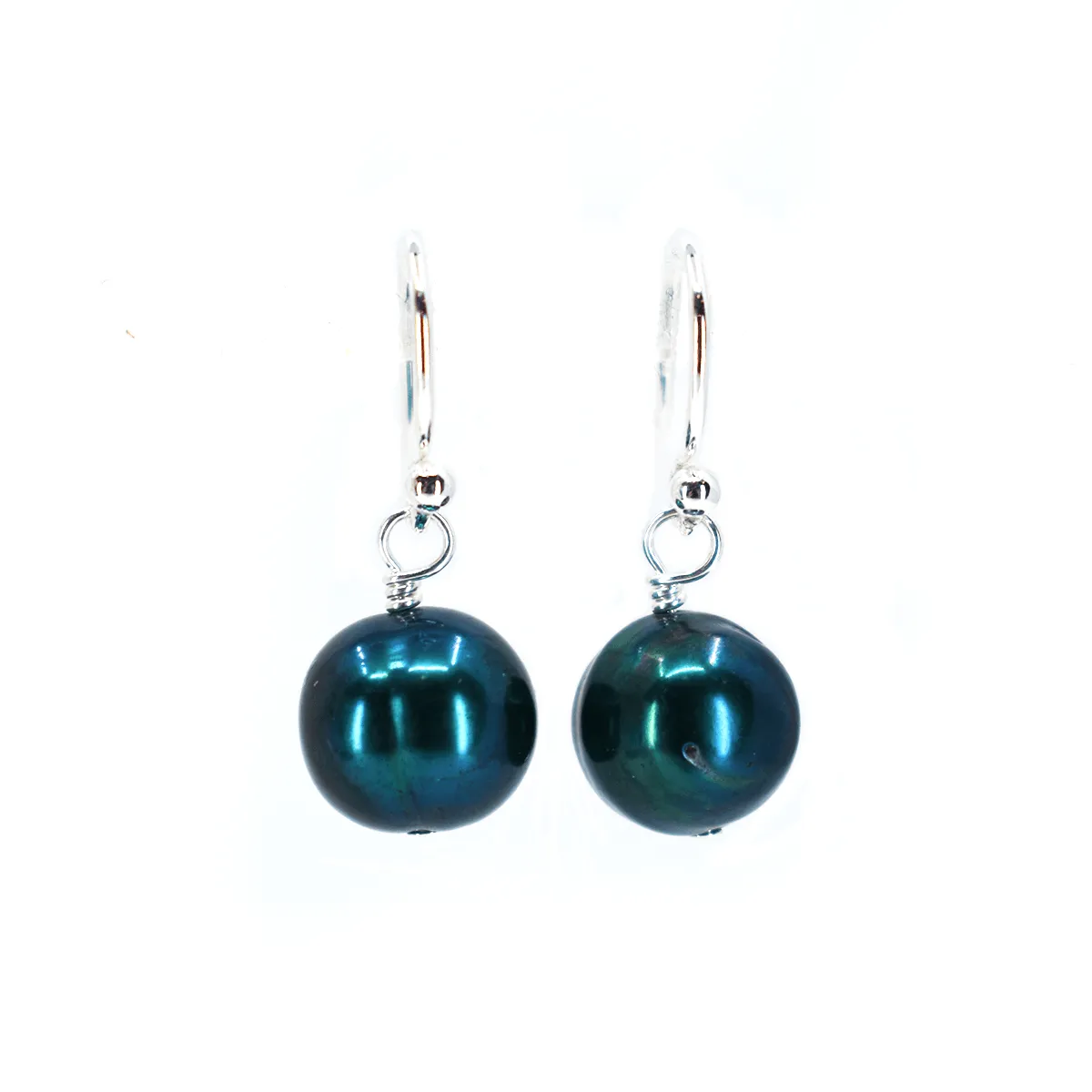 Peacock Freshwater Pearl Drop Earrings