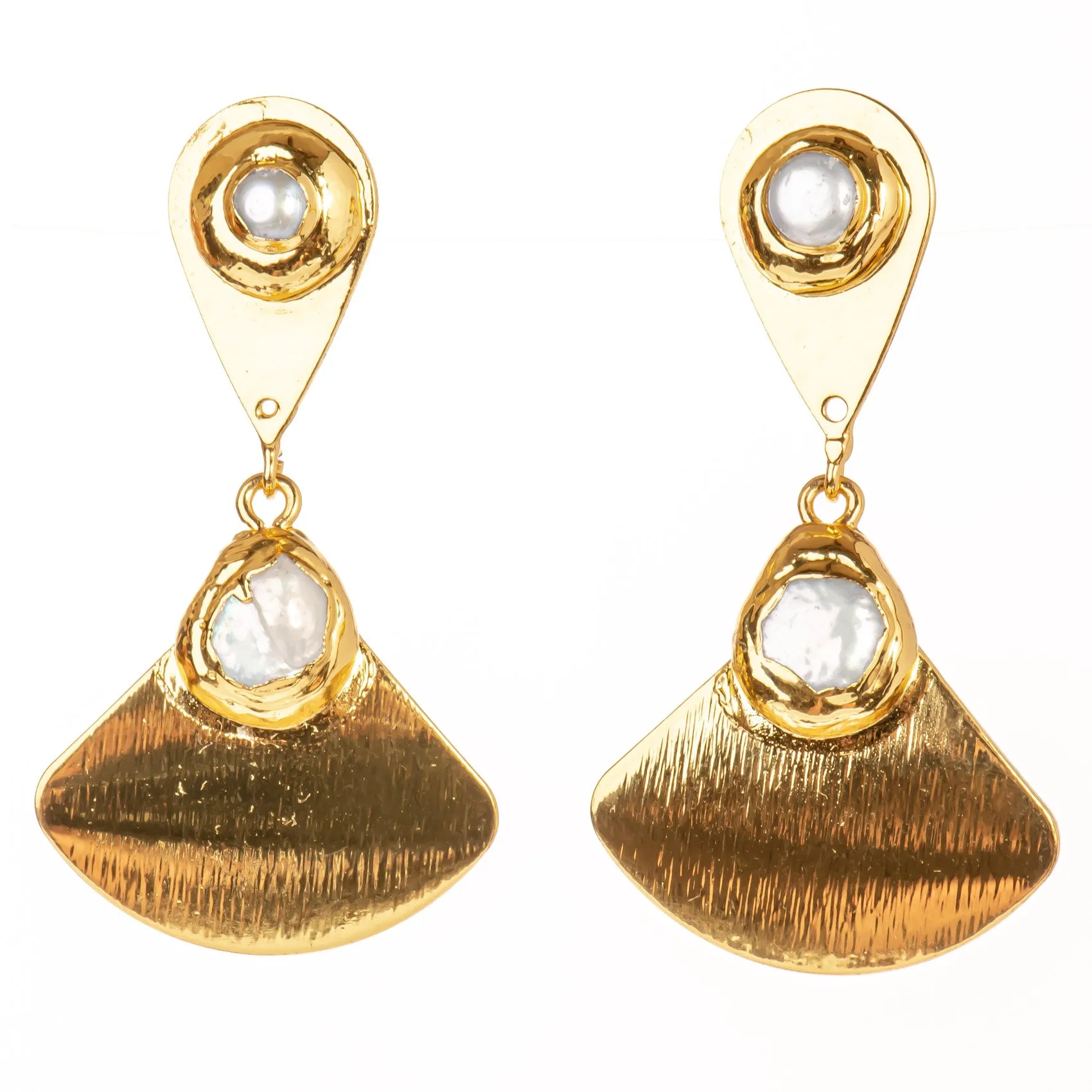 Pearl Fan Earrings