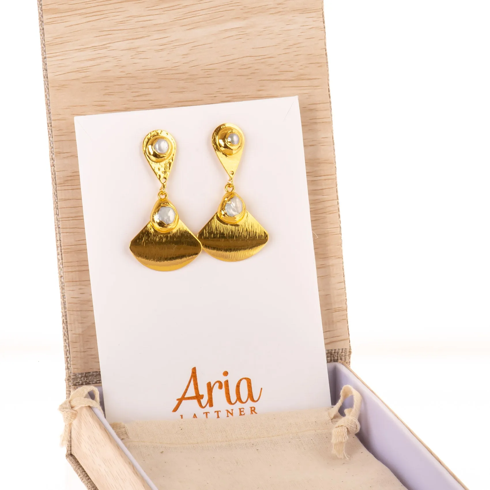 Pearl Fan Earrings