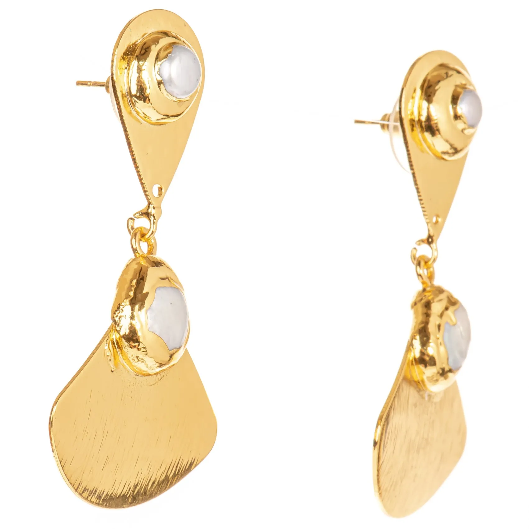 Pearl Fan Earrings