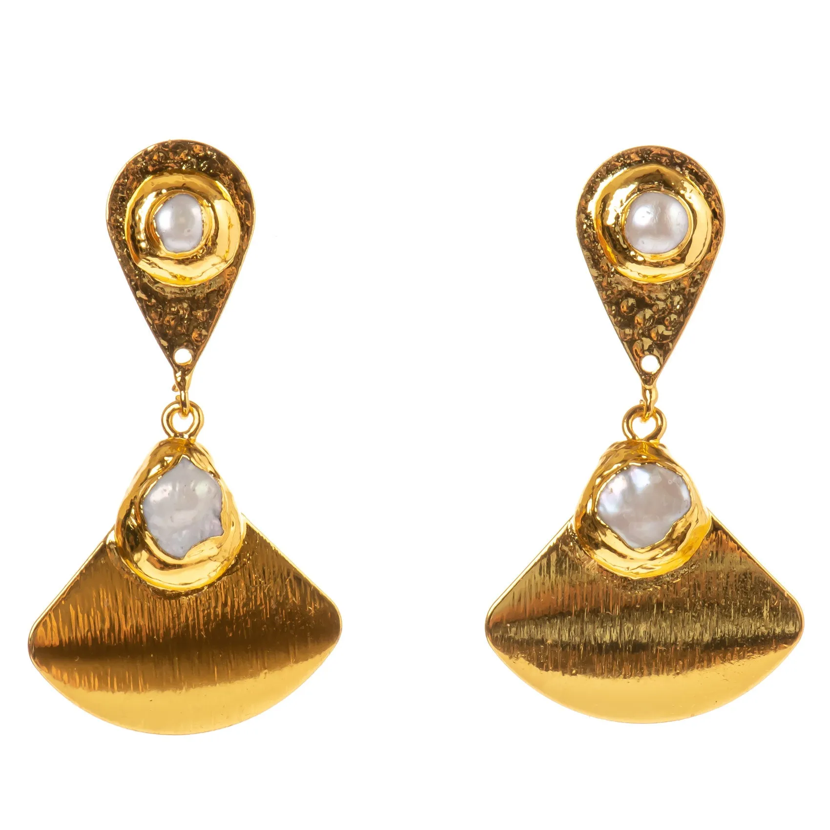 Pearl Fan Earrings