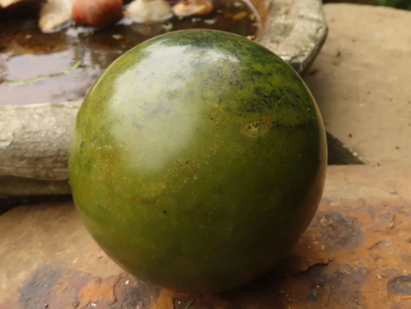 Polished Stunning Green Opal Spheres  x 2 From Madagascar