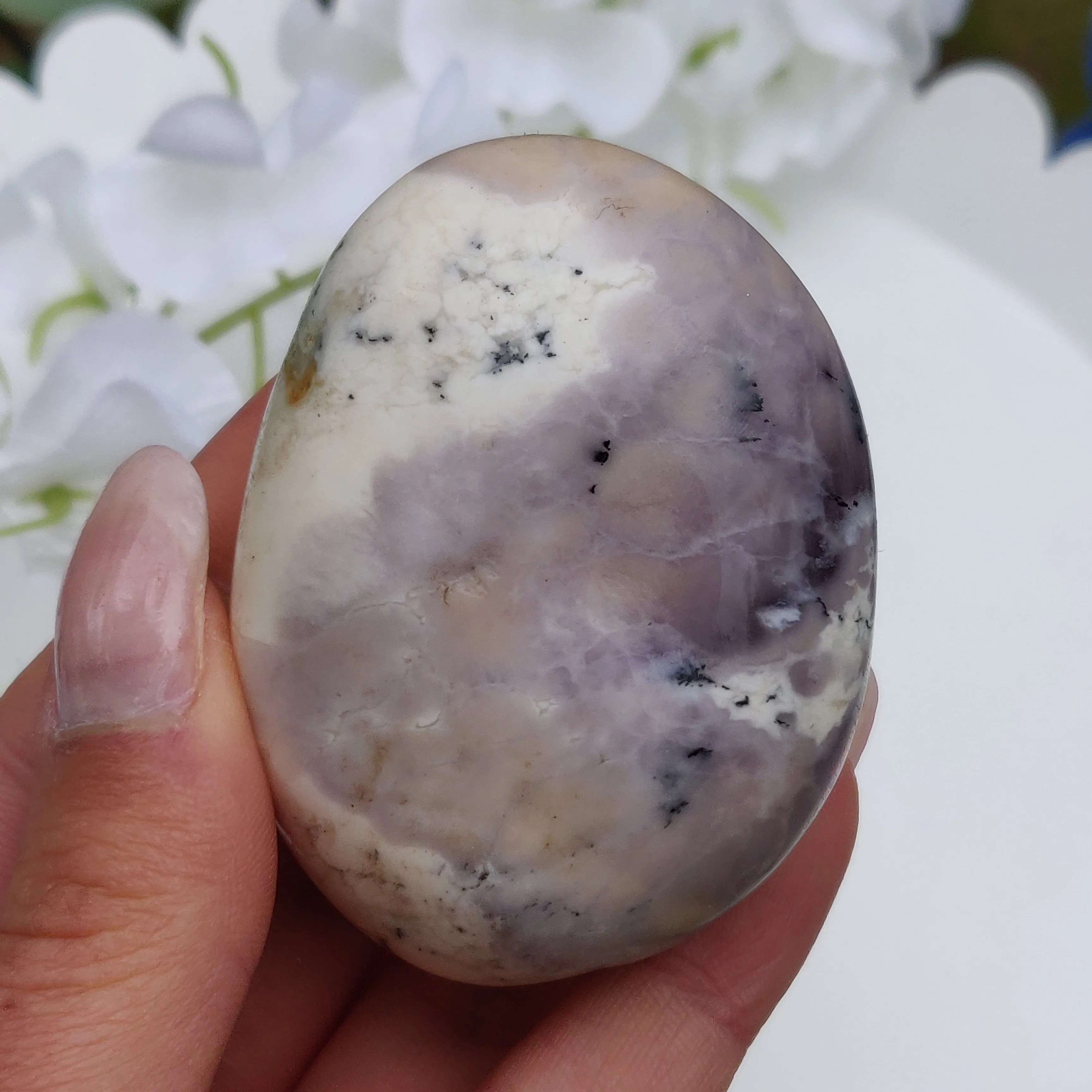 Purple Dendritic Opal  Palm Stone (#34)