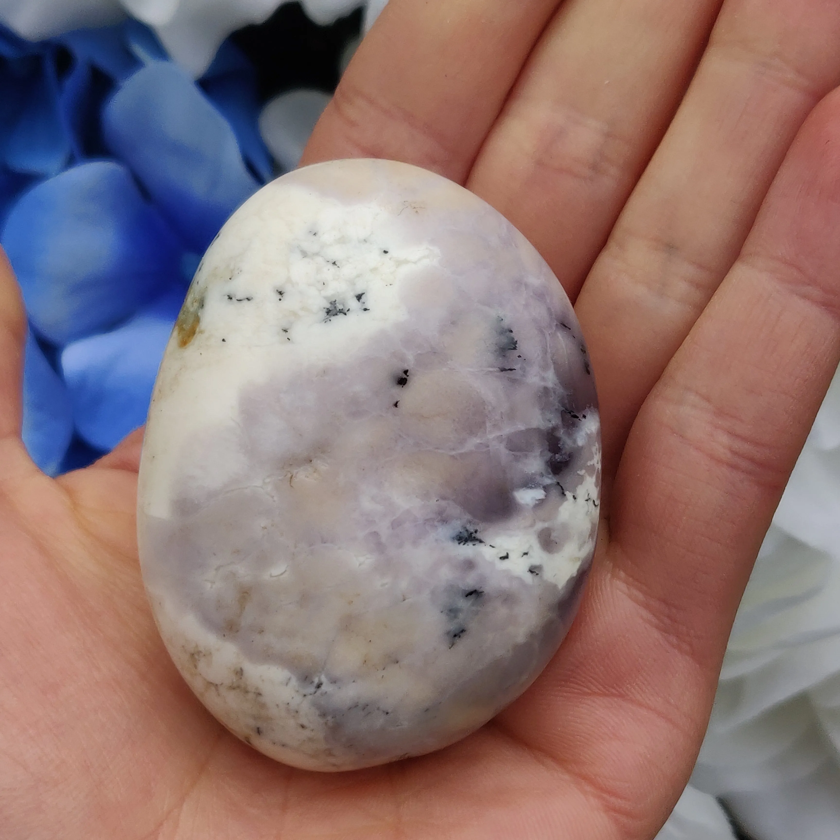 Purple Dendritic Opal  Palm Stone (#34)