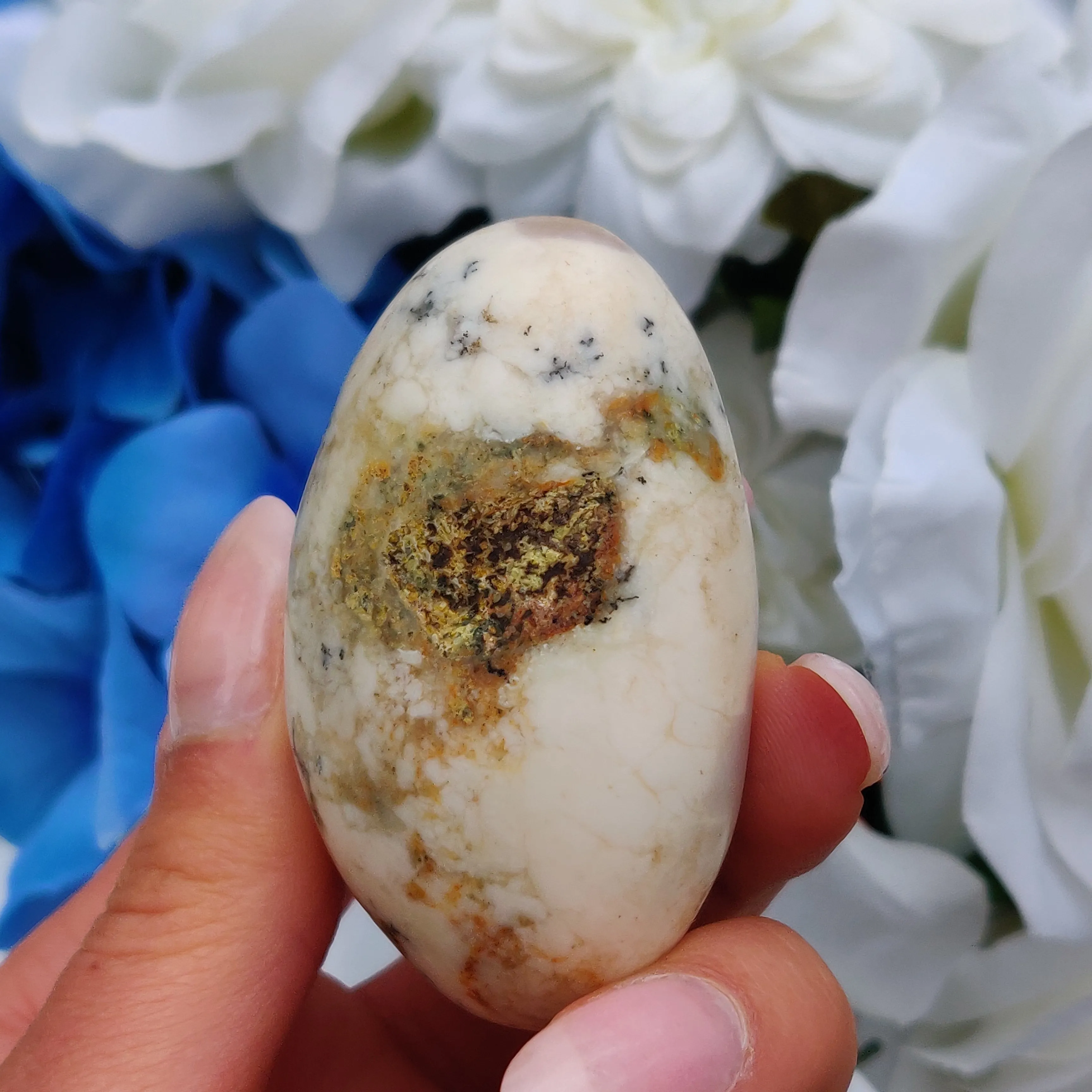 Purple Dendritic Opal  Palm Stone (#34)