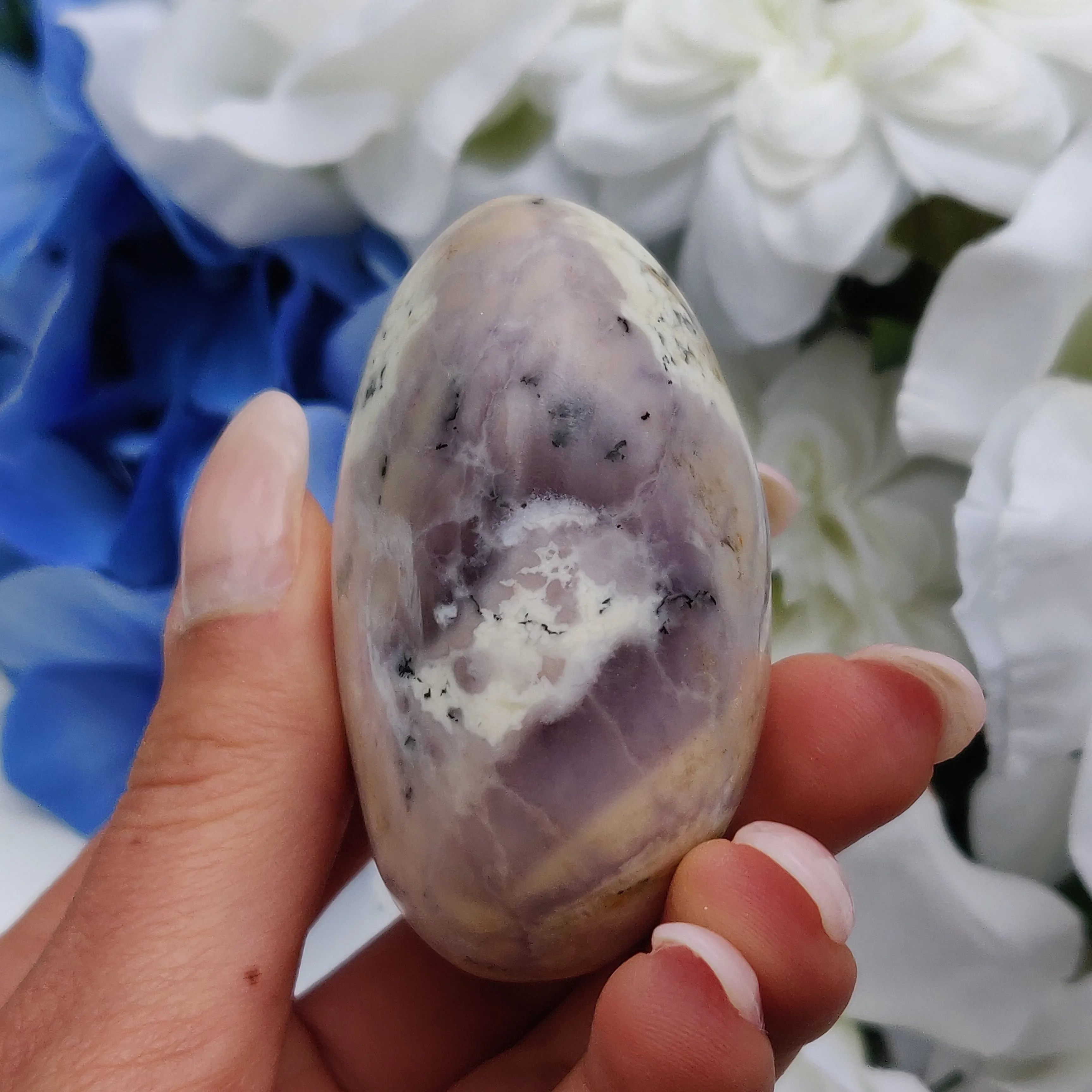 Purple Dendritic Opal  Palm Stone (#34)