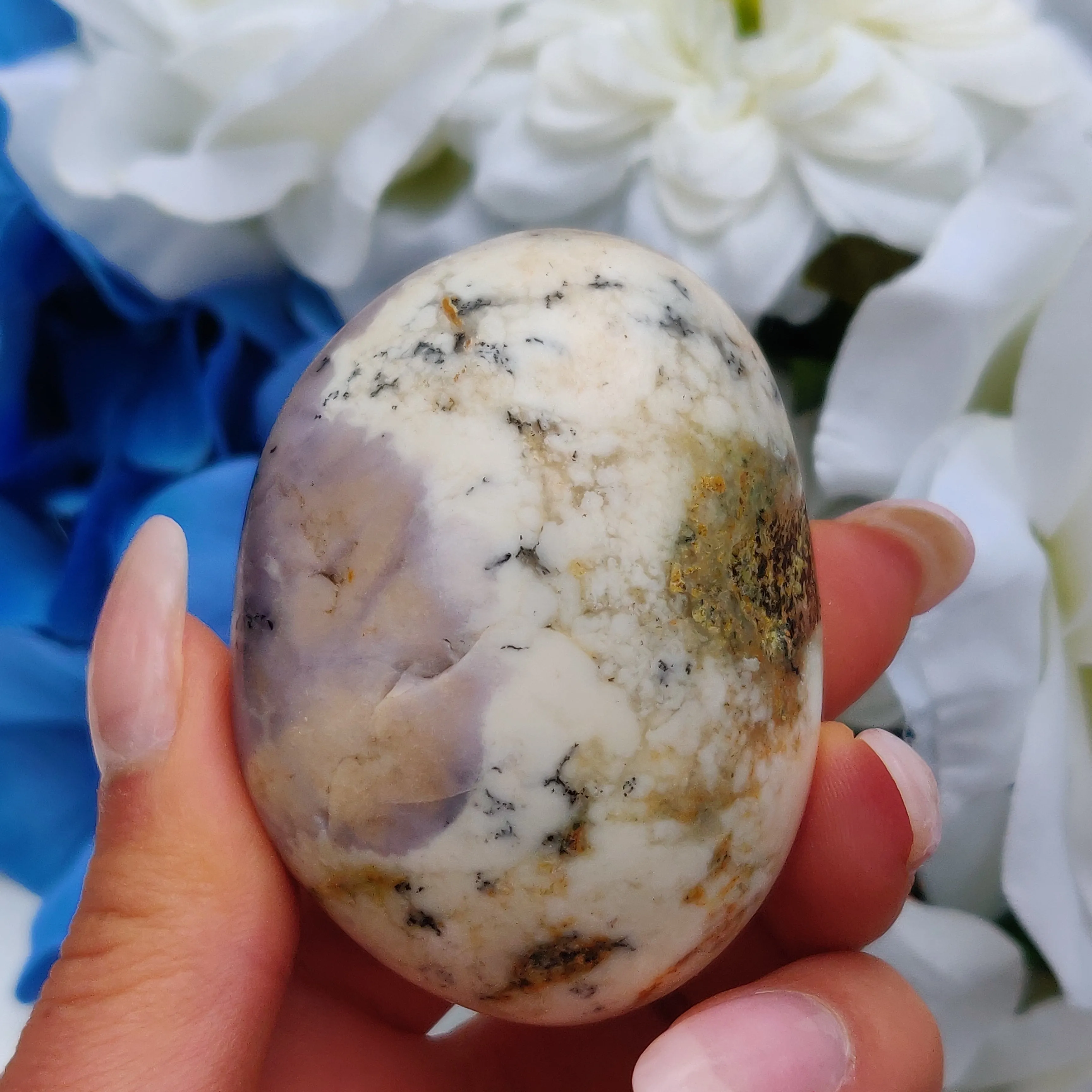 Purple Dendritic Opal  Palm Stone (#34)