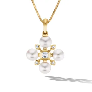 Renaissance Pearl Necklace in 18K Yellow with Diamonds