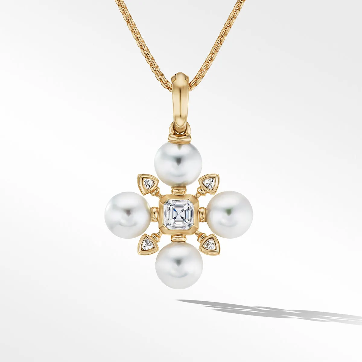 Renaissance Pearl Necklace in 18K Yellow with Diamonds