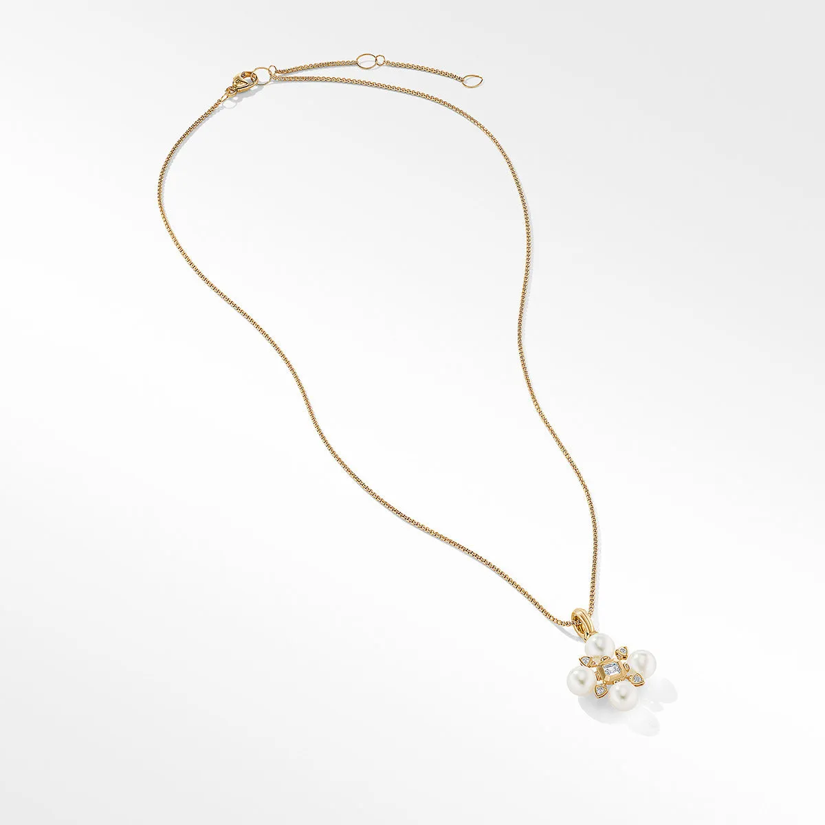 Renaissance Pearl Necklace in 18K Yellow with Diamonds