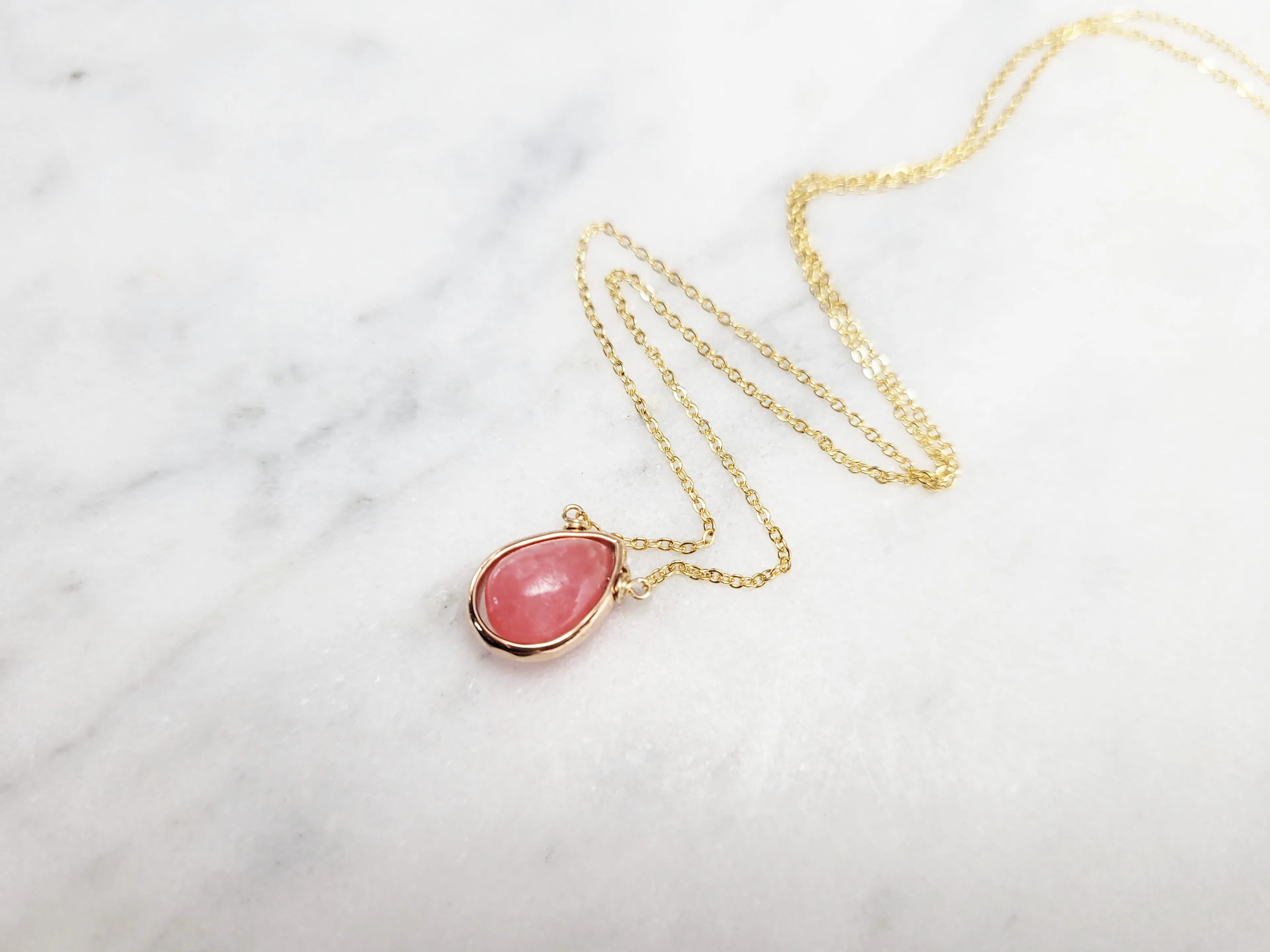 Rhodochrosite Pendant Necklace