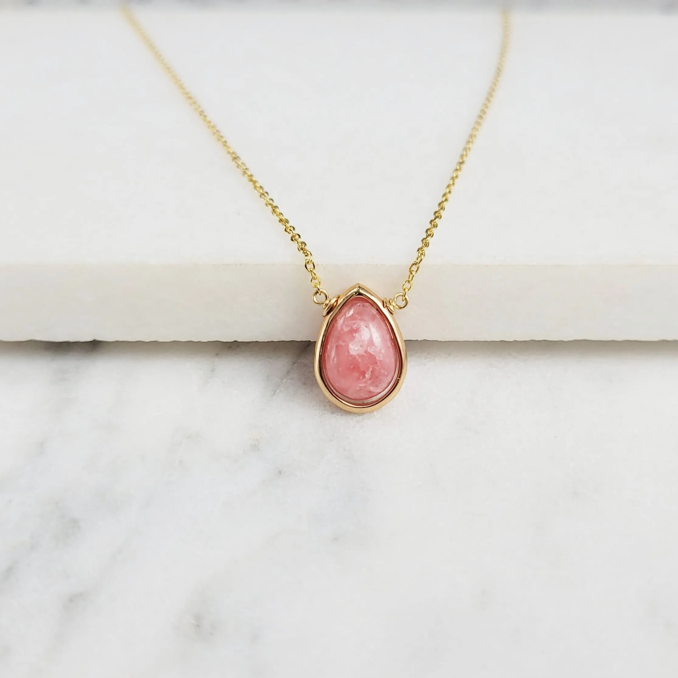 Rhodochrosite Pendant Necklace