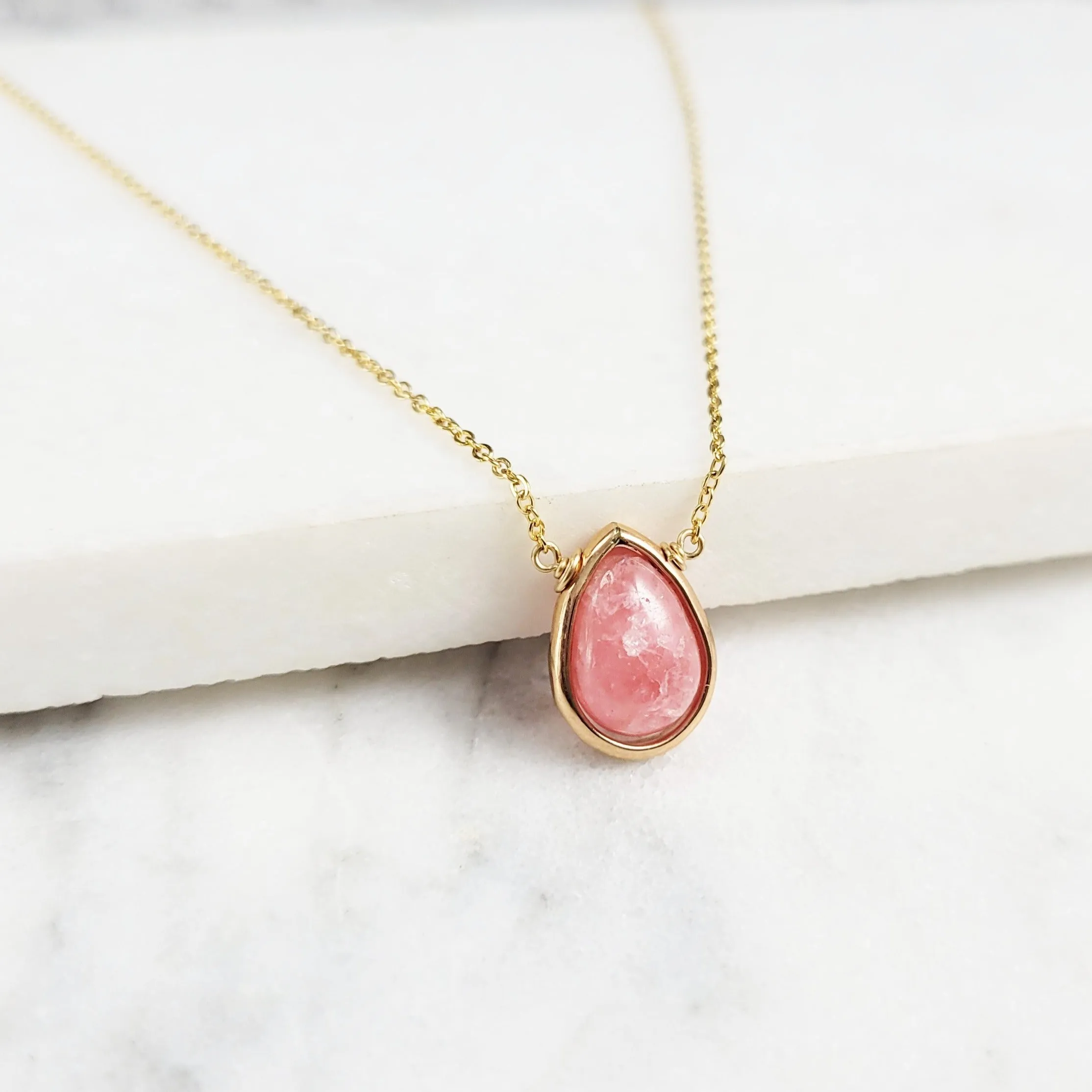 Rhodochrosite Pendant Necklace