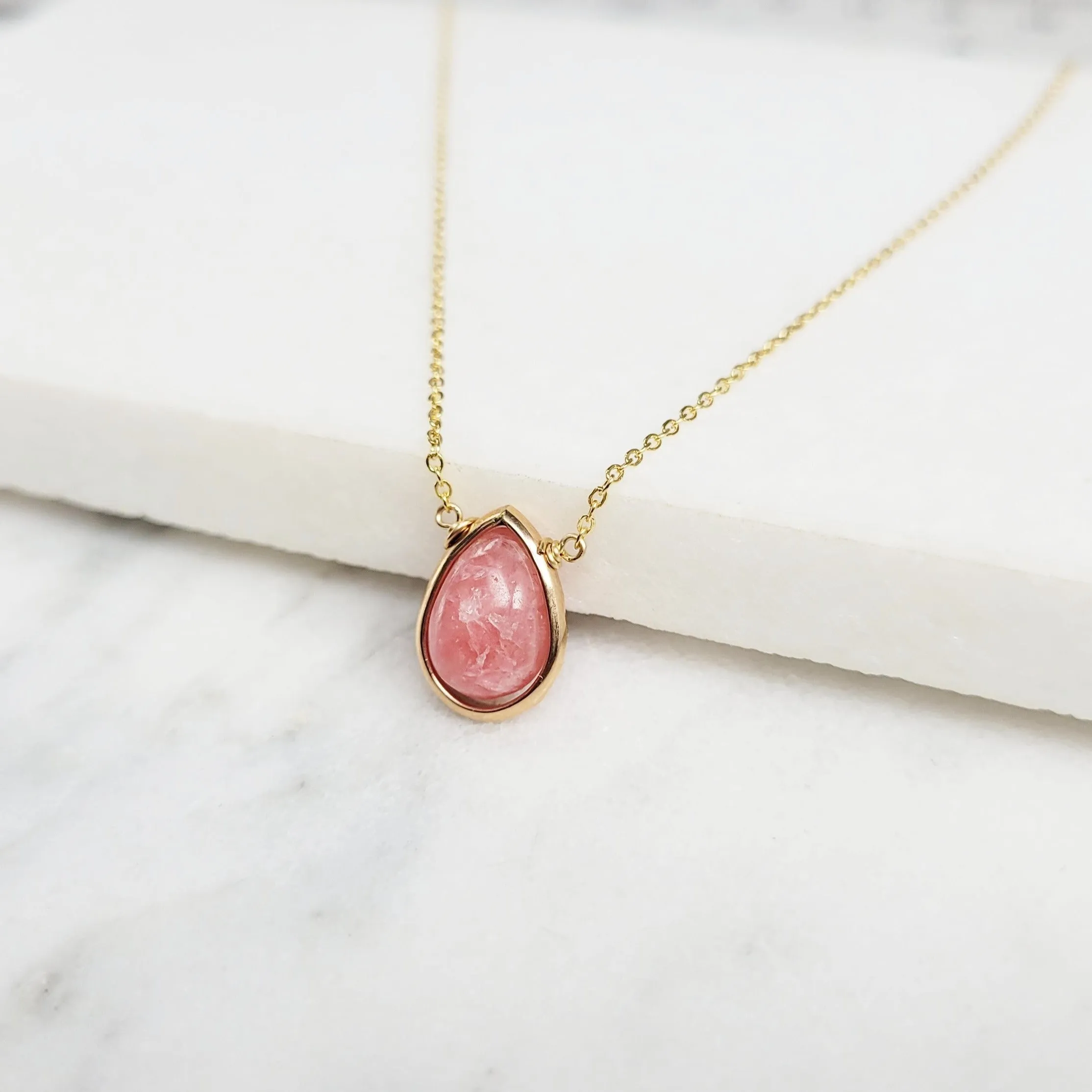 Rhodochrosite Pendant Necklace