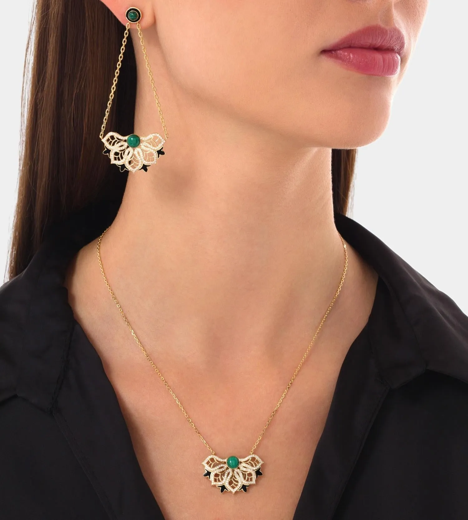 Rise pave malachite M