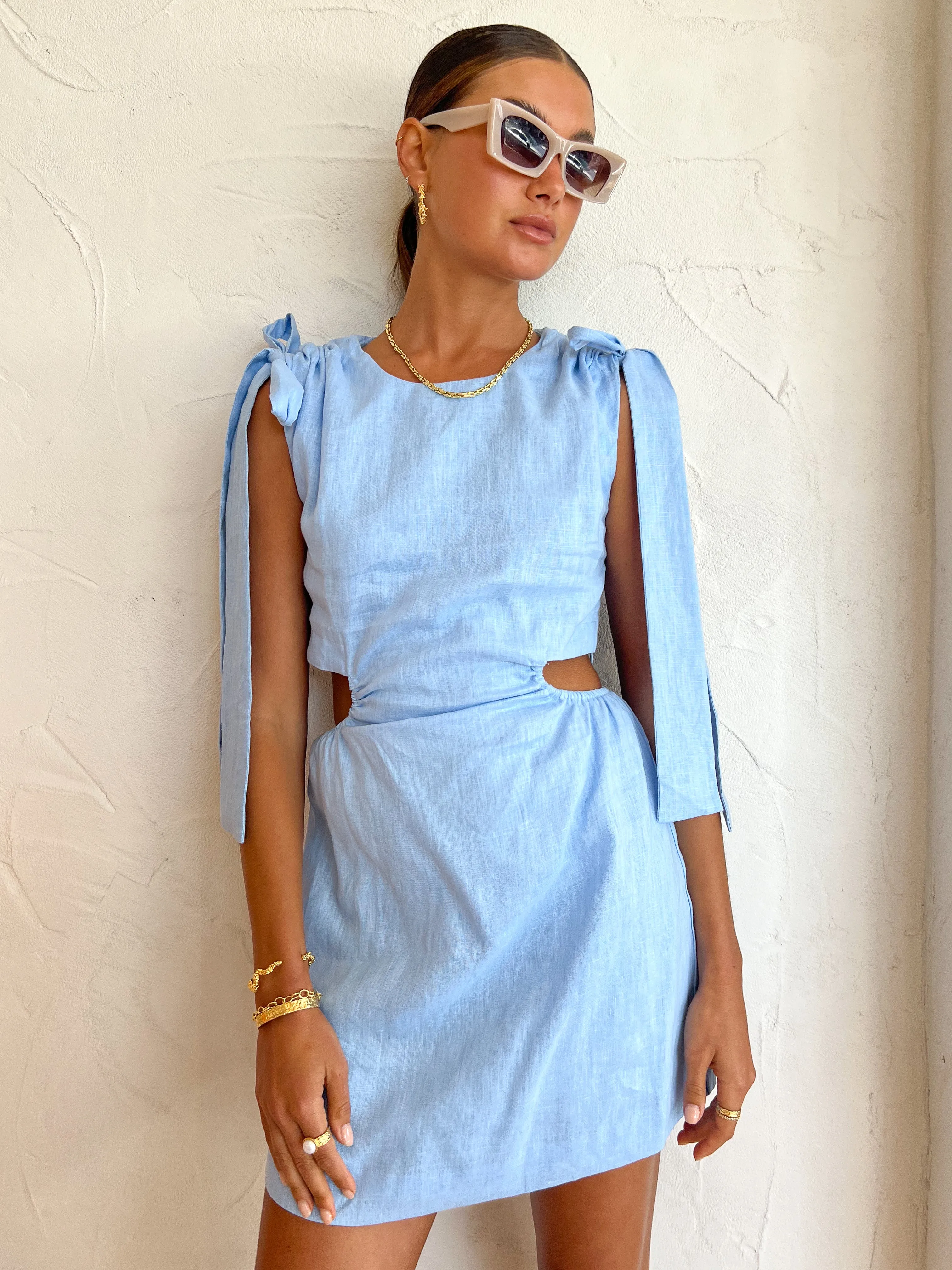 Roame Marco Mini Dress in Cornflower