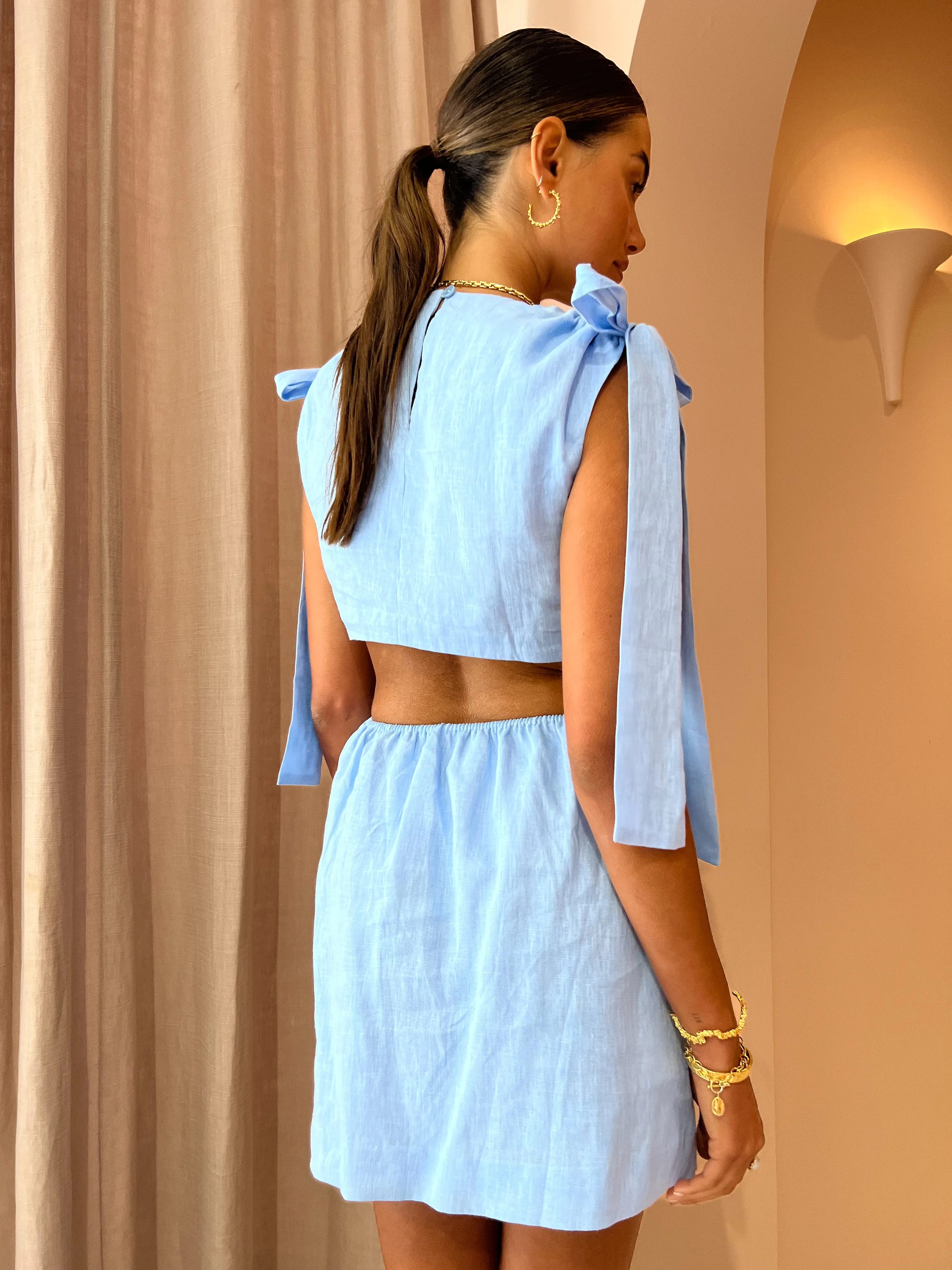 Roame Marco Mini Dress in Cornflower