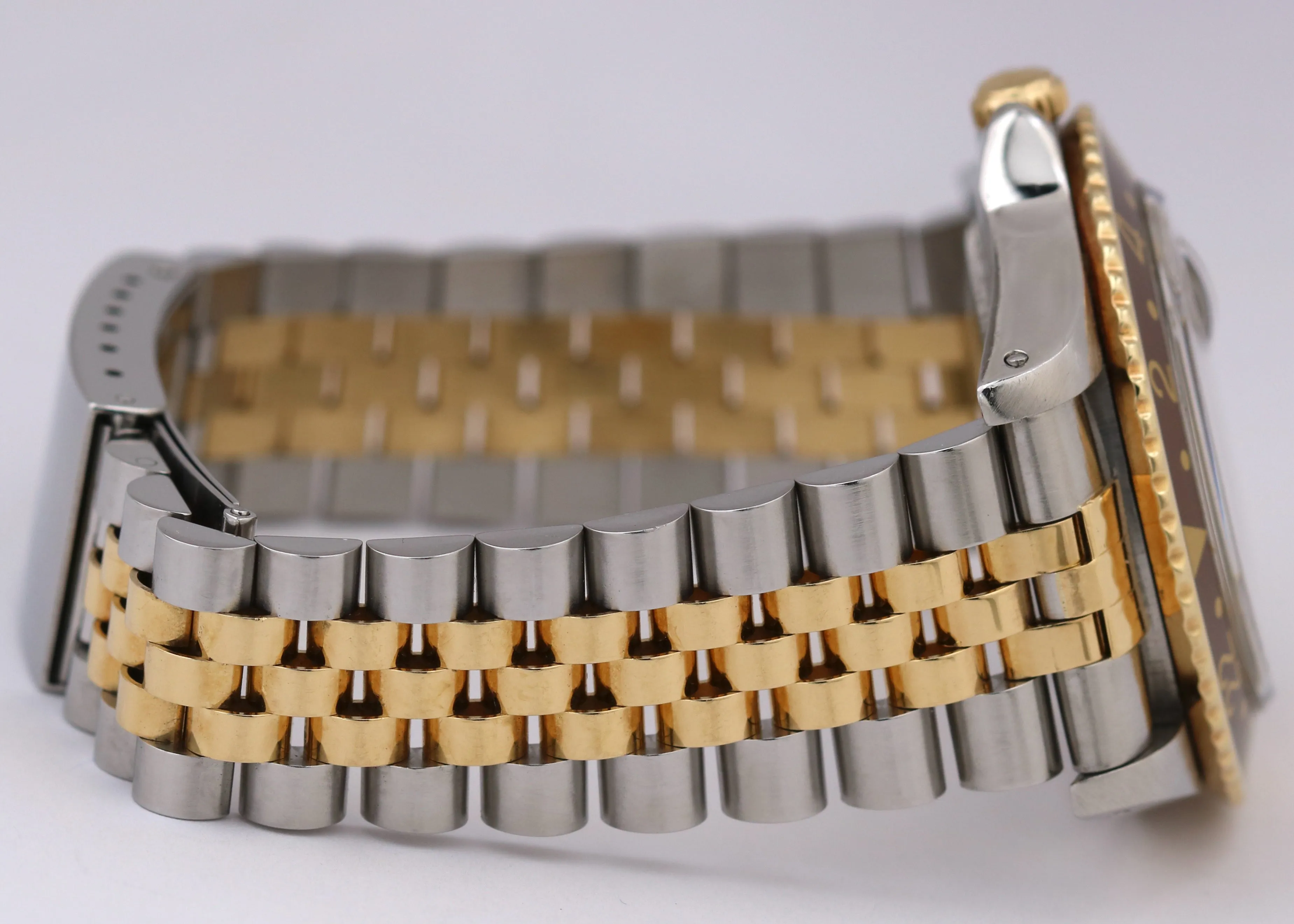 Rolex GMT-Master ROOT BEER Brown CHAMPAGNE DIAMOND 18K Gold Steel JUBILEE 16753