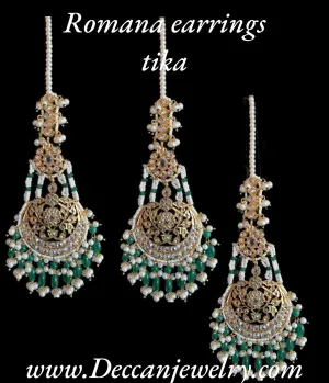 Romana earrings tika in green ( READY TO SHIP )