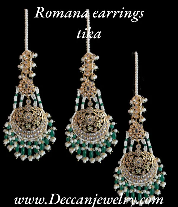 Romana earrings tika in green ( READY TO SHIP )