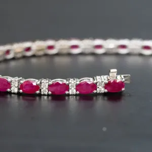 Ruby bracelet for women, wedding jewelry, Anniversary Gift, birthday Gift for wife