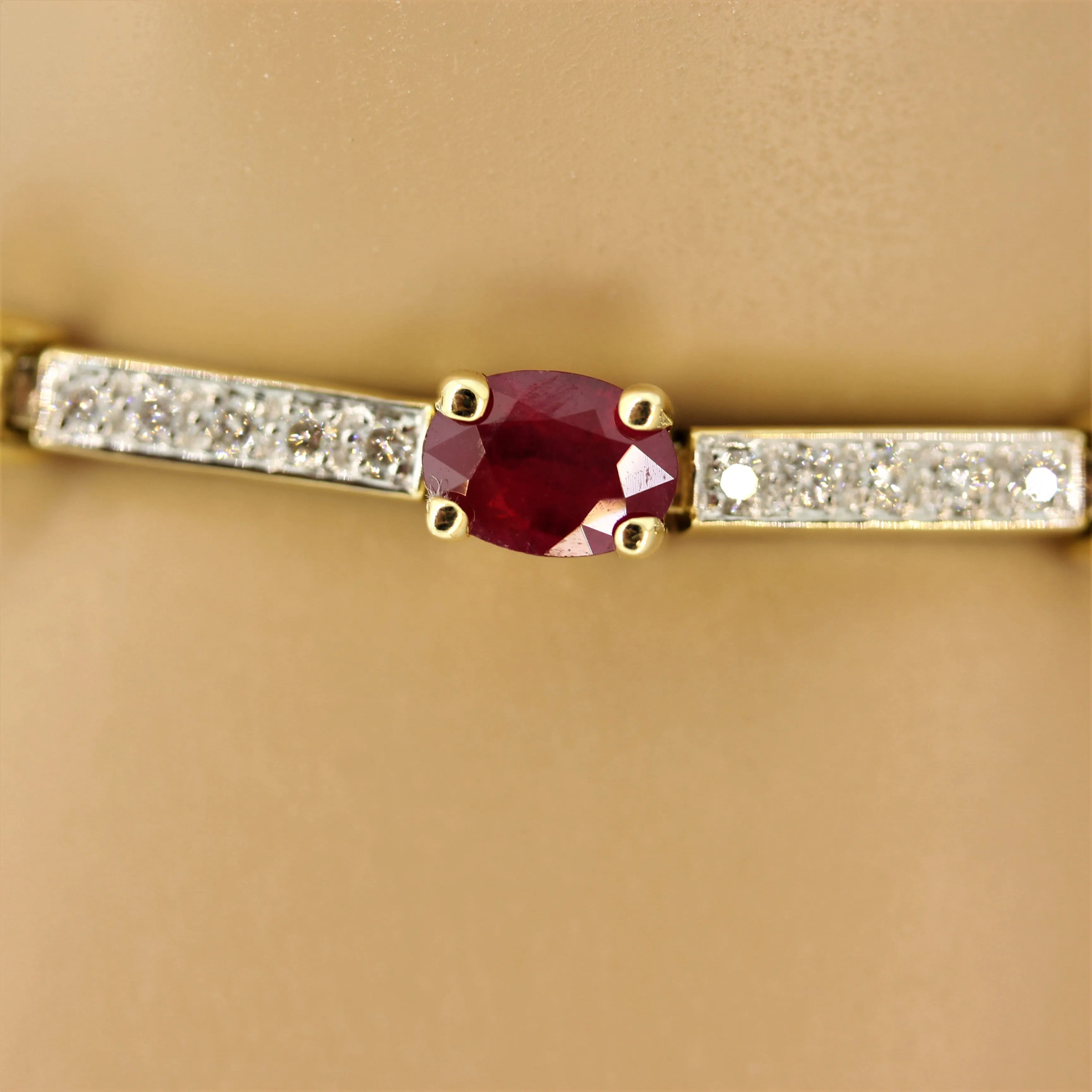 Ruby Diamond Gold Tennis Bracelet