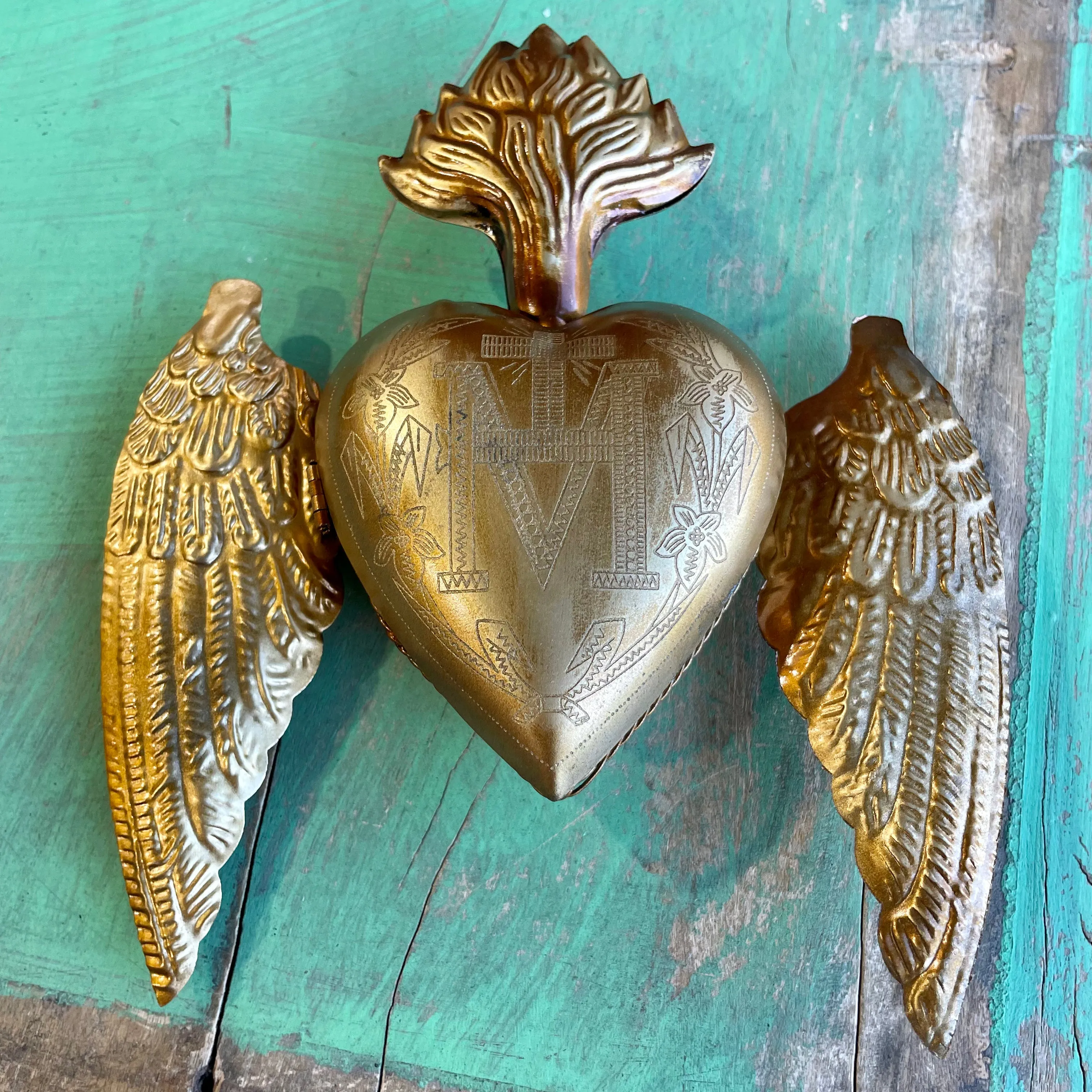 Sacred Heart Box with Wings