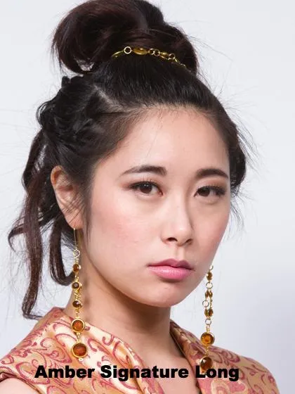 Signature Temptress Earrings- (Amber or Emerald Shades)
