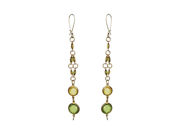 Signature Temptress Earrings- (Amber or Emerald Shades)