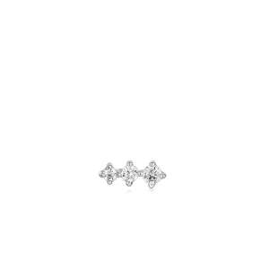 Silver Sparkle Crawler Barbell Single Earring