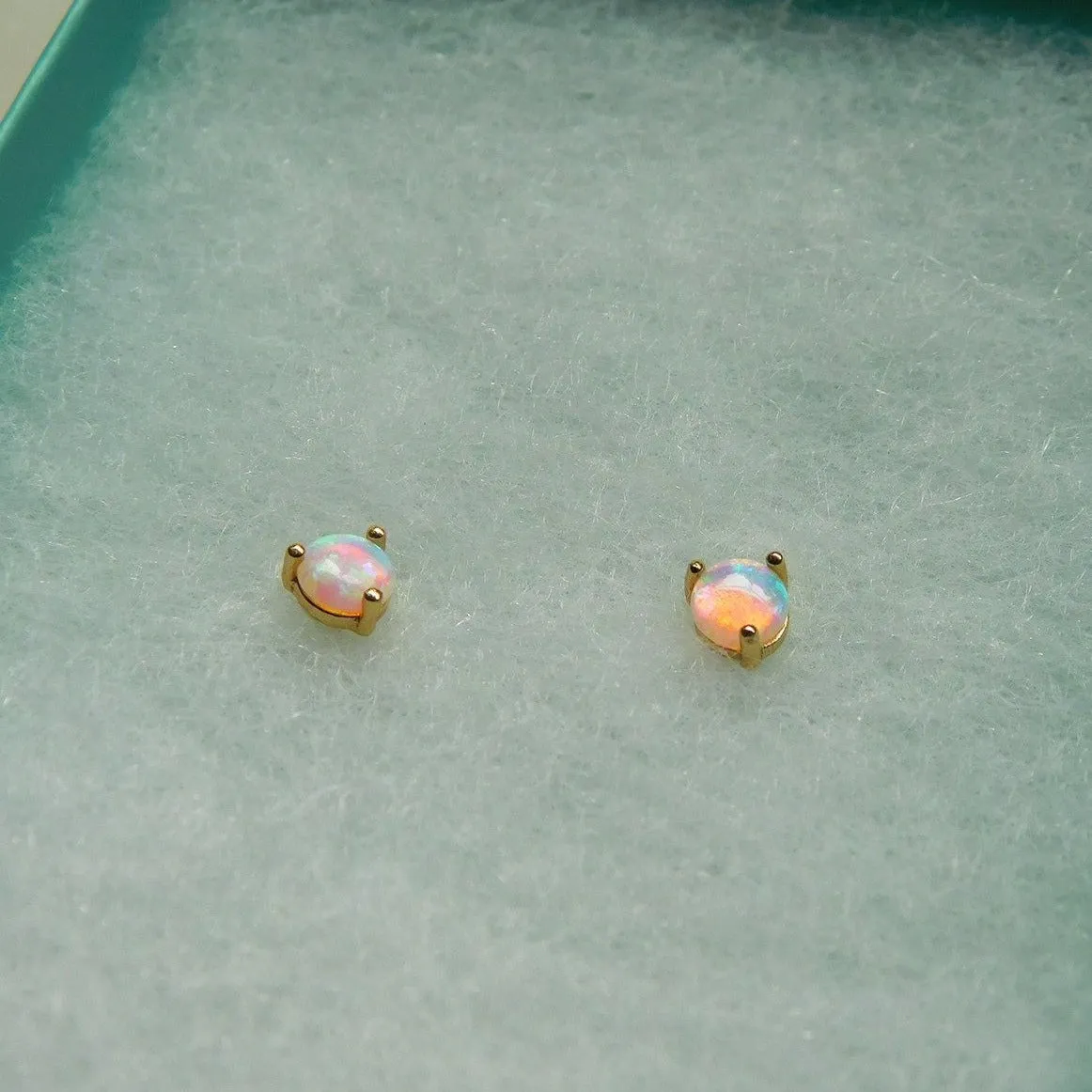 Simple Opal Stud Earrings
