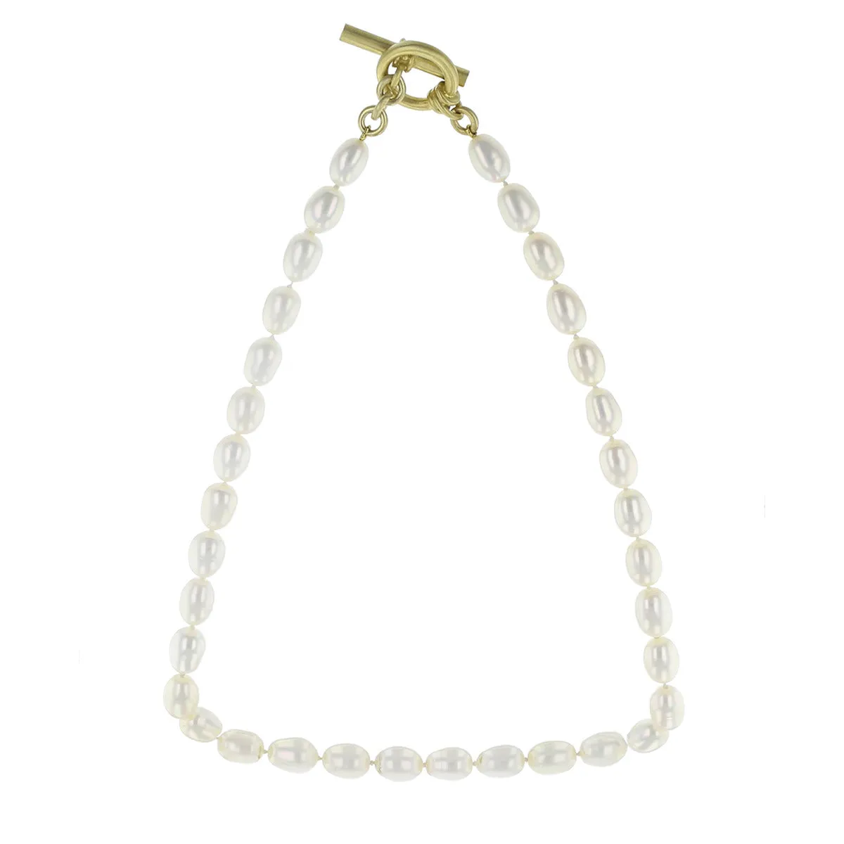 Slane 18K Yellow Gold Pearl Toggle Necklace