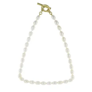 Slane 18K Yellow Gold Pearl Toggle Necklace