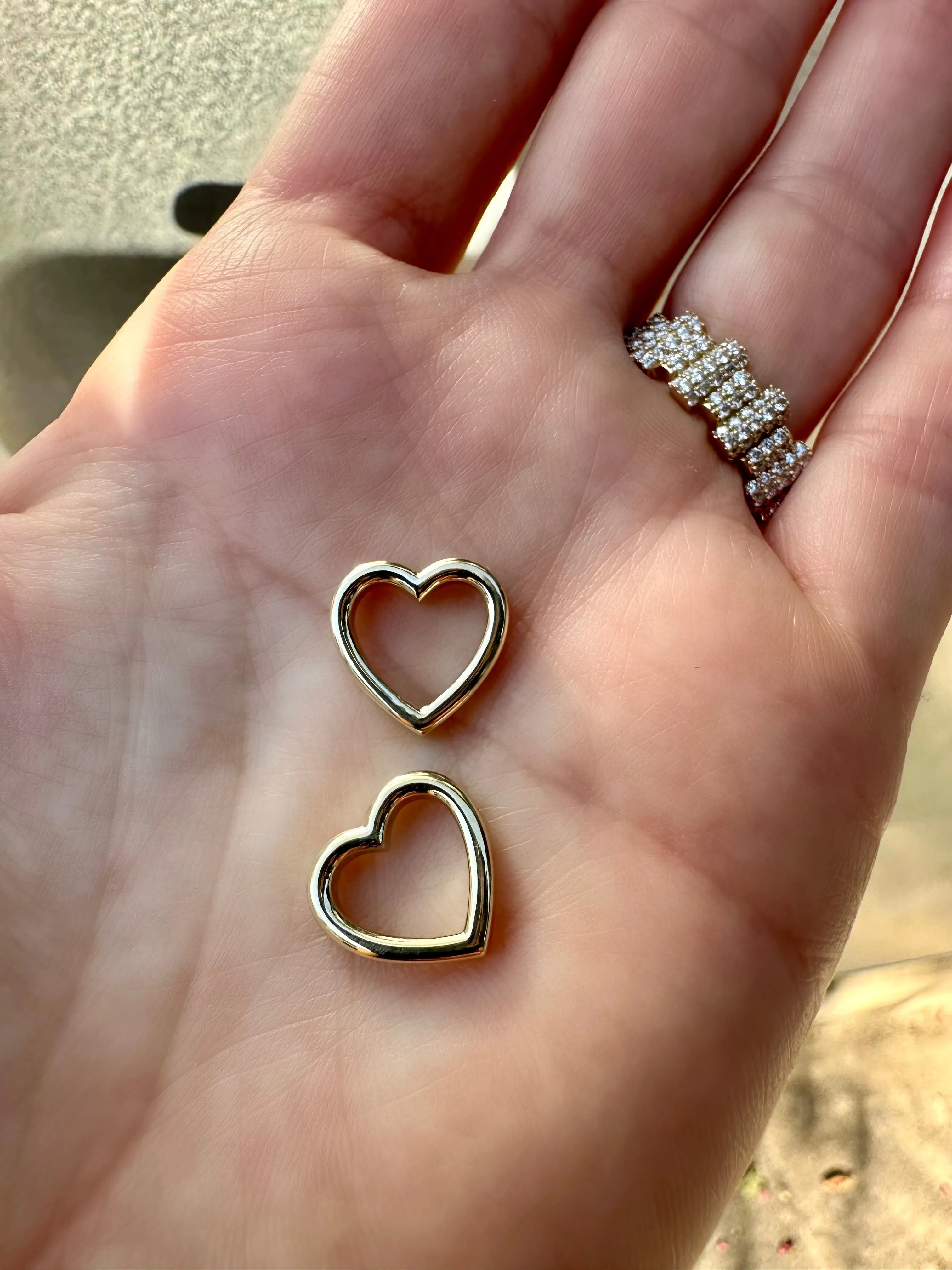 Small Gold Floating Eternity Heart Charm