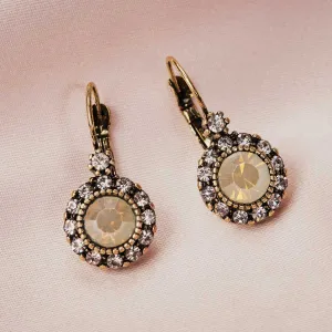 Stone Drop Earrings: French Clip Sand Opal Stone Drop Earrings