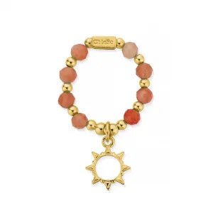 Sunrise Peach Moonstone Ring - Gold -  GR2PM3213
